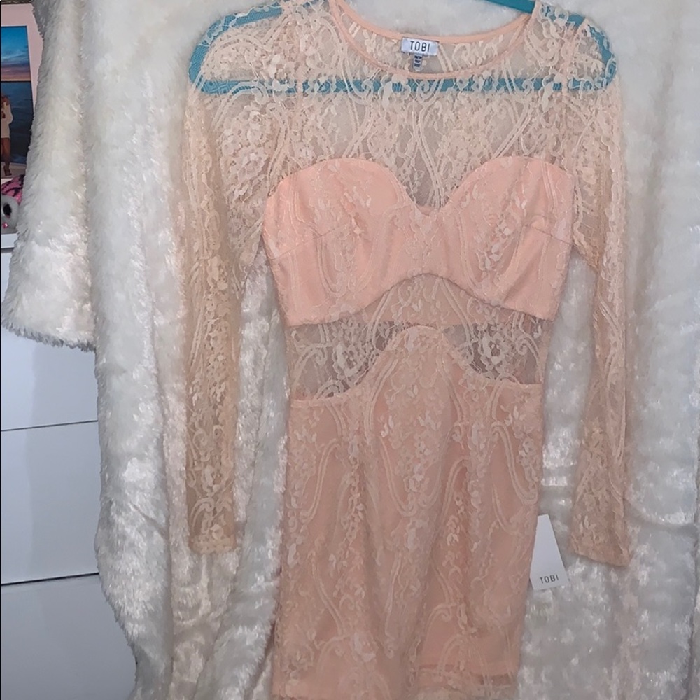 Tobi long sleeve pink dress